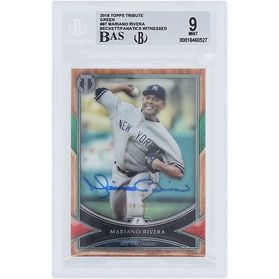 Mariano Rivera New York Yankees Autographed 2018 Topps Tribute Green #87 #/99 Beckett Fanatics Witnessed Authenticated 9/10 Card