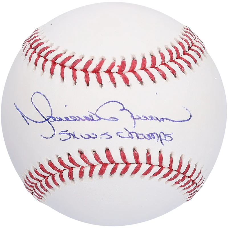 Balle de baseball autographiée par Mariano Rivera des Yankees de New York avec l'inscription « 5x WS Champs »