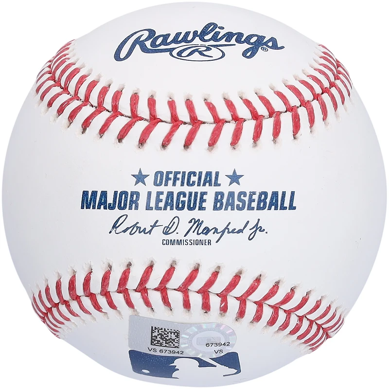 Balle de baseball autographiée par Mariano Rivera des Yankees de New York avec inscription « MVP des Séries mondiales 1999 »