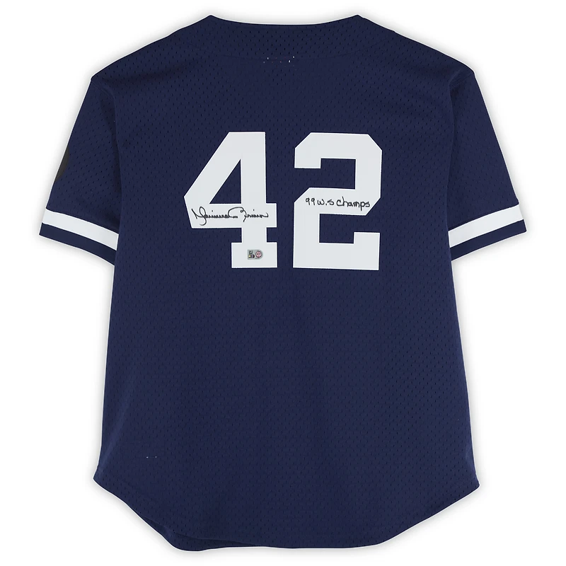 Mariano Rivera New York Yankees Autographed Navy Mitchell & Ness Authentic Jersey with "99 WS Champs" Inscription