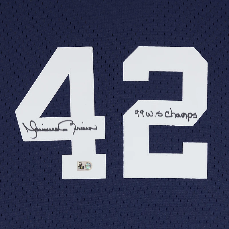 Mariano Rivera New York Yankees Autographed Navy Mitchell & Ness Authentic Jersey with "99 WS Champs" Inscription