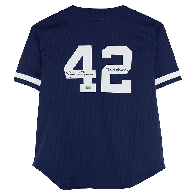 Mariano Rivera New York Yankees Autographed Navy Mitchell & Ness Authentic Jersey with "99 WS Champs" Inscription
