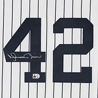 Maillot authentique Mitchell & Ness blanc autographié par Mariano Rivera des Yankees de New York (2013)