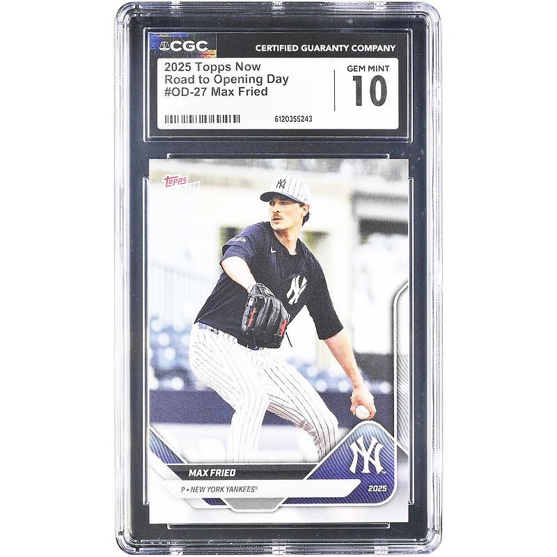 Max Fried New York Yankees 2025 Topps Now Road to Opening Day #OD-27 CGC Authenticated 10 Card