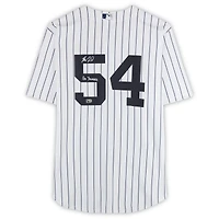 Maillot réplique blanc Nike autographié par Max Fried des Yankees de New York avec inscription « Go Yankees »