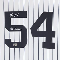 Maillot réplique blanc Nike autographié par Max Fried des Yankees de New York avec inscription « Go Yankees »