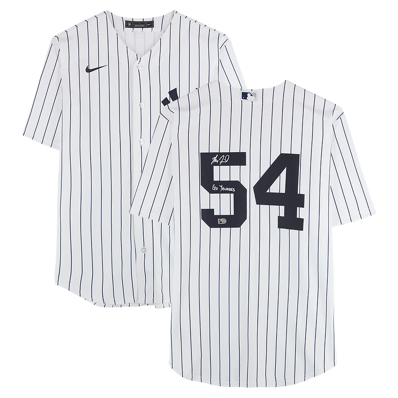 Max Fried New York Yankees Autographed White Nike Replica Jersey with "Go Yankees" Inscription