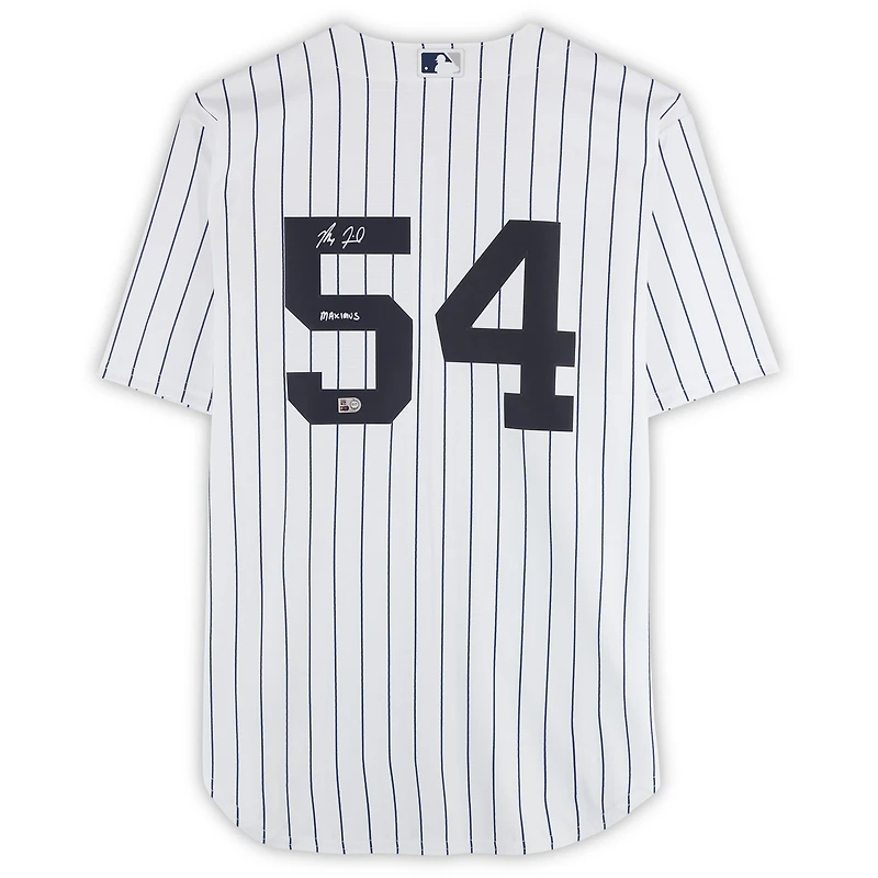 Max Fried New York Yankees Autographed White Nike Replica Jersey with "Maximus" Inscription