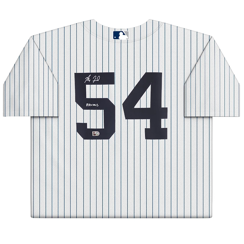 Maillot réplique blanc Nike autographié par Max Fried des Yankees de New York avec inscription « Maximus »