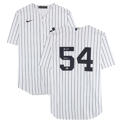 Maillot réplique blanc Nike autographié par Max Fried des Yankees de New York avec inscription « Maximus »
