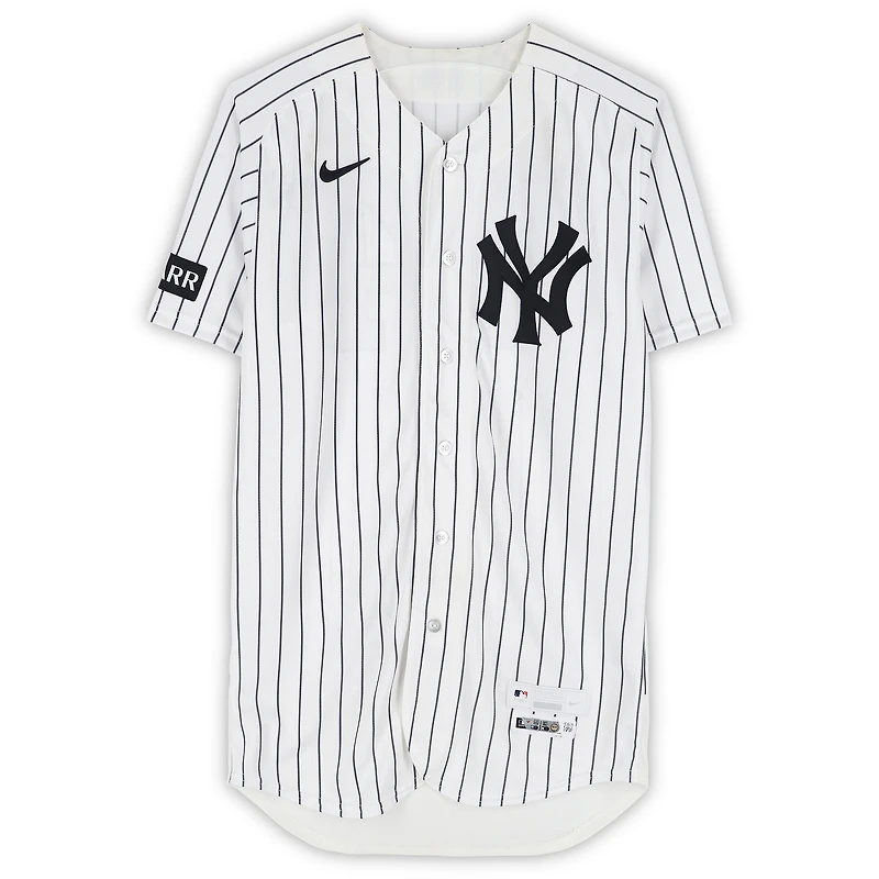 Max Fried New York Yankees Game-Used #54 White Pinstripe Jersey vs. Los Angeles Angels on April 16, 2026
