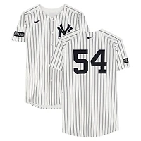 Max Fried New York Yankees Game-Used #54 White Pinstripe Nike Jersey vs. Boston Red Sox on September 30, 2025 