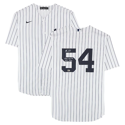 Maillot réplique blanc Nike de Max Fried, New York Yankees, avec inscription « Première victoire en tant que NYY le 4/4/25 ».