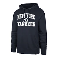 Men's '47  Navy New York Yankees Big & Tall Velocity Fleece Pullover Hoodie