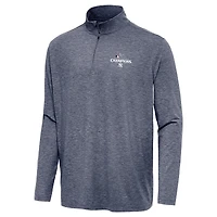 Men's Antigua  Heather Navy New York Yankees 2024 American League Champions Hunk Quarter-Zip Top