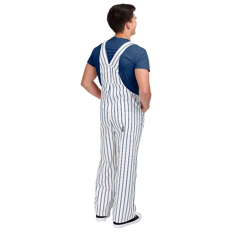 Men's FOCO  White New York Yankees Pinstripe Bib Overalls