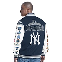 Veste universitaire commémorative à boutons-pression G-III Sports by Carl Banks pour homme, bleu marine, l'effigie des recrues Yankees de New York