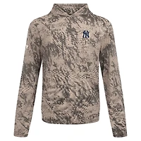 Men's Levelwear  Tan New York Yankees Insignia Lightweight Long Sleeve Hooded T-Shirt