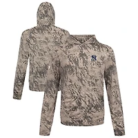 Men's Levelwear  Tan New York Yankees Insignia Lightweight Long Sleeve Hooded T-Shirt