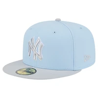 Men's New Era  Light Blue/Gray New York Yankees Color Pack Two-Tone 59FIFTY Fitted Hat