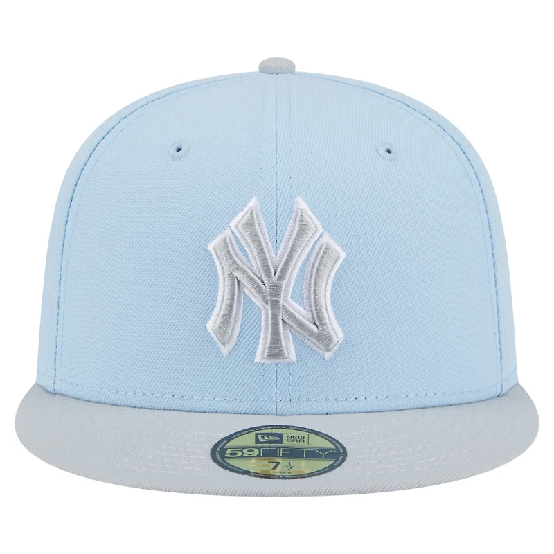 Men's New Era  Light Blue/Gray New York Yankees Color Pack Two-Tone 59FIFTY Fitted Hat