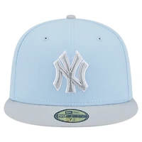 Men's New Era  Light Blue/Gray New York Yankees Color Pack Two-Tone 59FIFTY Fitted Hat