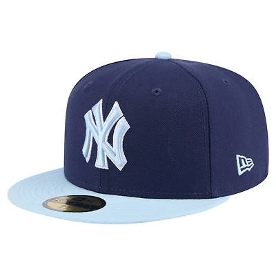 Casquette ajustée bicolore 59FIFTY New Era bleu marine/bleu clair pour homme des Yankees de York
