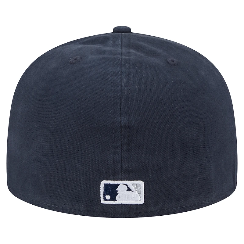 Casquette ajustée New Era 59FIFTY bleu marine York Yankees Championship Side Flag pour homme