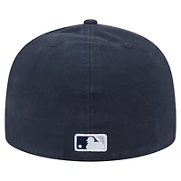 Casquette ajustée New Era 59FIFTY bleu marine York Yankees Championship Side Flag pour homme
