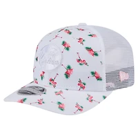Casquette extensible à bouton-pression 9SEVENTY Flamingo New Era blanche des Yankees de New York pour homme