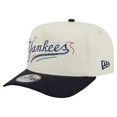 Men's New Era  White New York Yankees Team Scribble Golfer Adjustable Hat