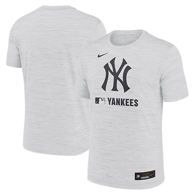 T-shirt Nike Ash New York Yankees Authentic Collection Velocity Performance pour homme