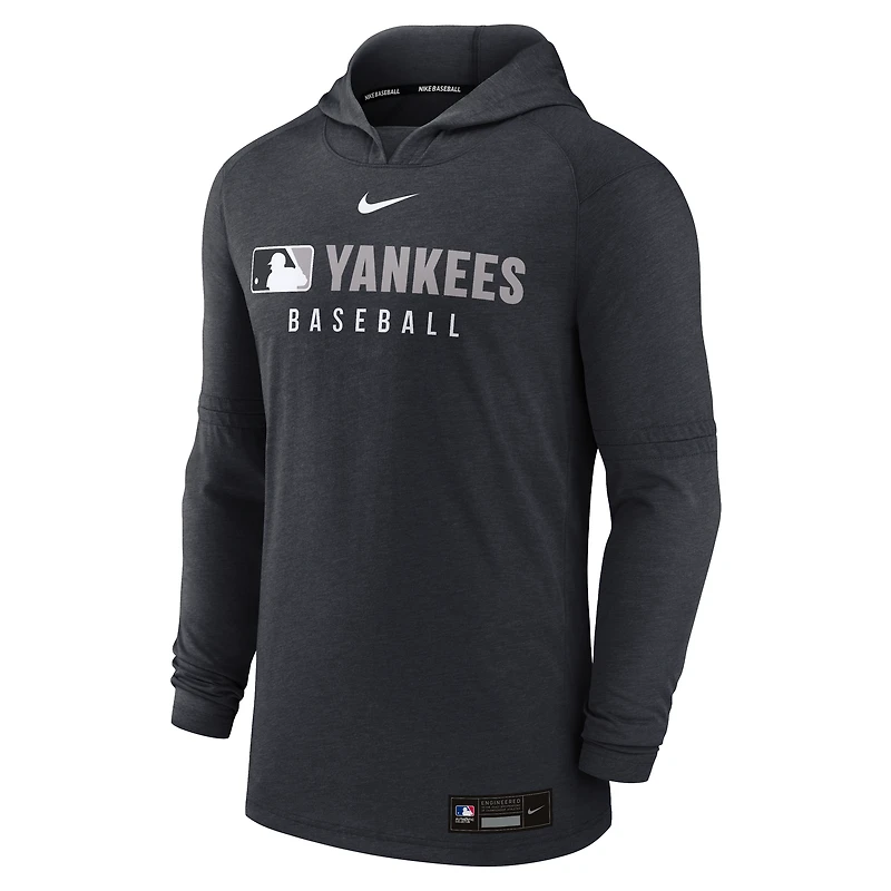 Sweat à capuche Nike Heather Black New York Yankees Authentic Collection Tri-Blend Dri-FIT pour homme