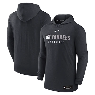 Sweat à capuche Nike Heather Black New York Yankees Authentic Collection Tri-Blend Dri-FIT pour homme