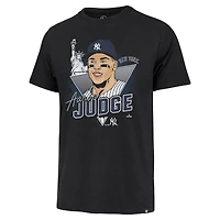 T-shirt de joueur caricature grand et des Yankees New York pour homme avec profil Aaron Judge noir