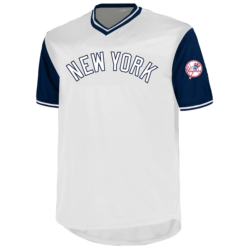 Men's Profile Aaron Judge White New York Yankees Big & Tall Name Number Birdeye V-Neck T-Shirt