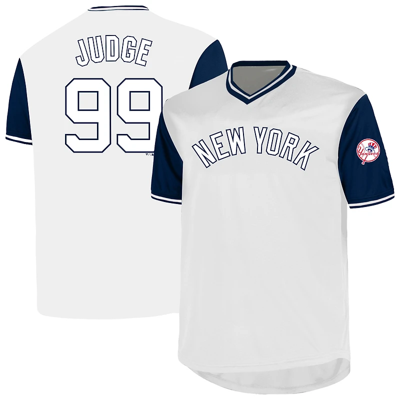 Maillot homme Aaron Judge White des Yankees de New York, grandes tailles, avec nom et numéro