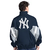 Men's Starter  Navy New York Yankees Cooperstown Chief Half-Zip Pullover