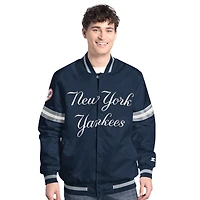 Men's Starter  Navy New York Yankees Scout Full-Snap Varsity Jacket