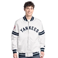 Veste universitaire blanche à boutons-pression Cooperstown Scout des Yankees de New York pour homme