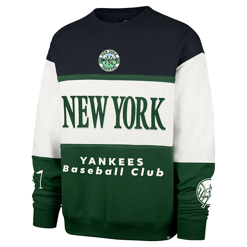 Men's '47 Green New York Yankees Tee Up Maximalist Fleece Sweatshirt