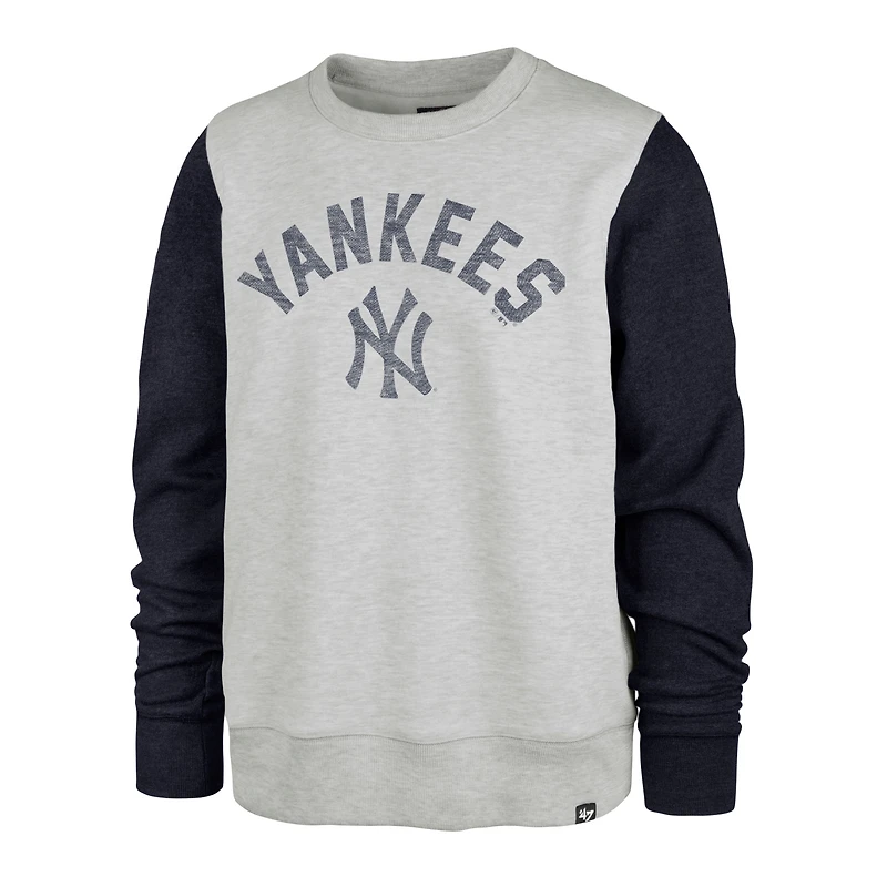 Men's '47  Heather Gray New York Yankees Retro Throwback Pullover Hoodie