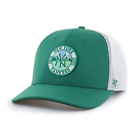 Men's '47 Kelly Green/White New York Yankees Elevated Greens Adjustable Trucker Hat