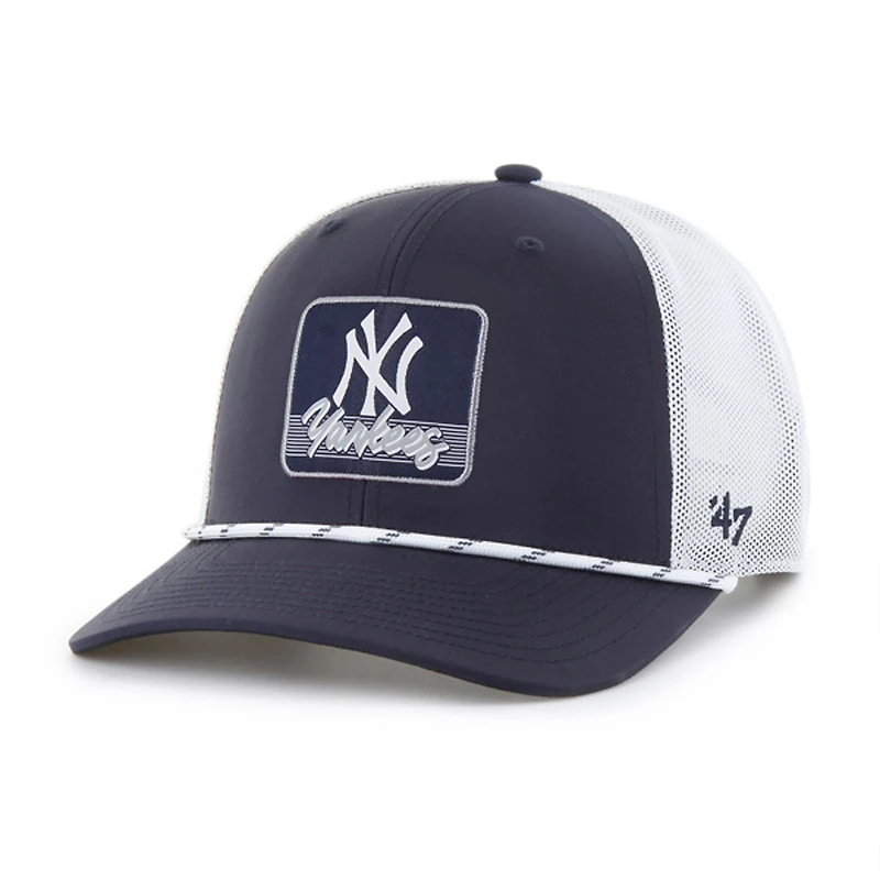Casquette de camionneur ajustable à rayures bleu marine/blanc '47 des Yankees de New York pour homme
