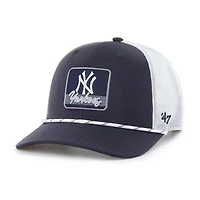 Casquette de camionneur ajustable à rayures bleu marine/blanc '47 des Yankees de New York pour homme