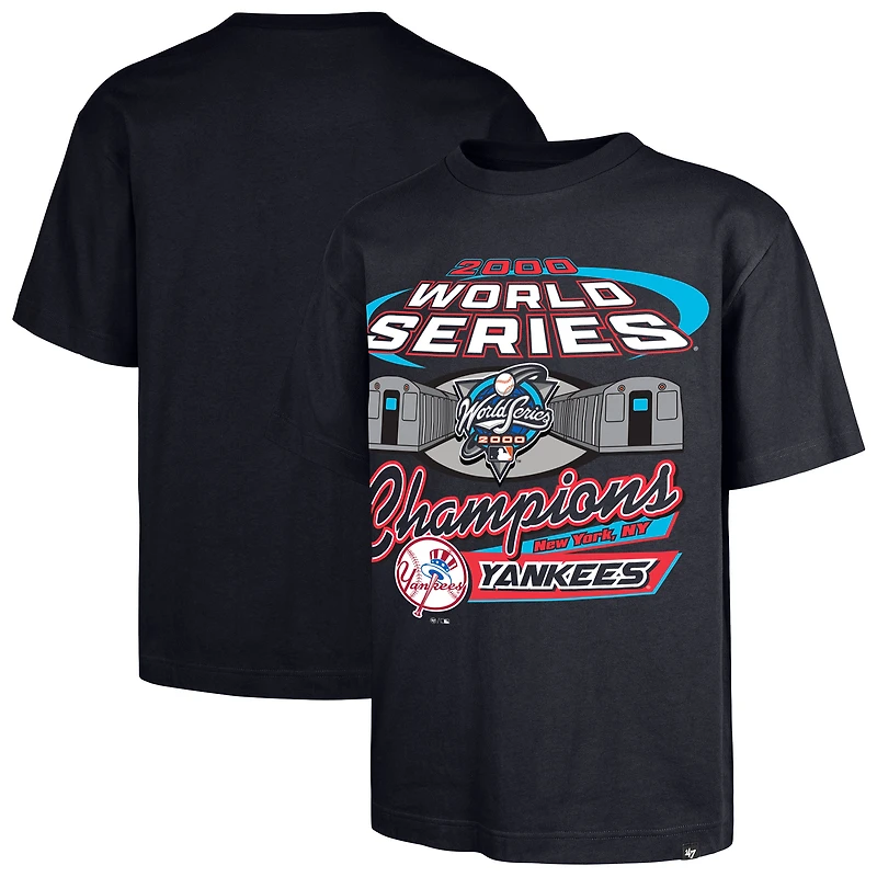 T-shirt bleu marine « 47 » pour homme des Yankees de New York, Champions la Série mondiale 2000, Showcase Foundation
