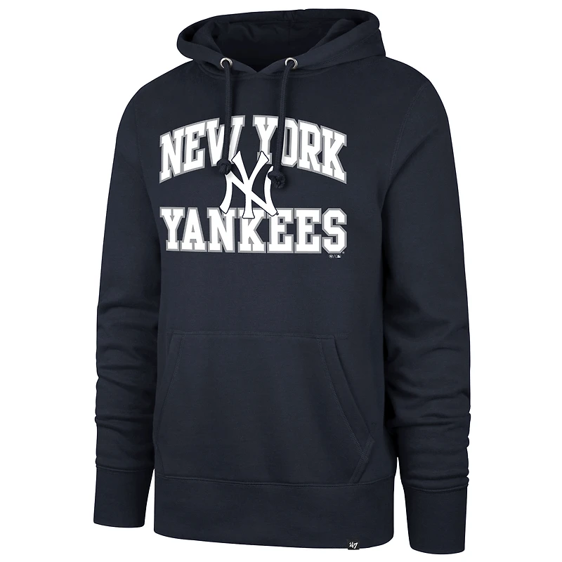 Men's '47  Navy New York Yankees Velocity Headline Pullover Hoodie