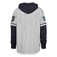 Sweat à capuche blanc '47 pour homme des Yankees de New York, manches courtes, rayures gagnantes World Series 2000