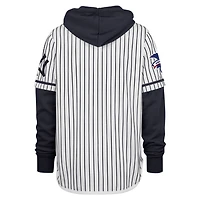 Sweat à capuche blanc double en-tête et fines rayures pour hommes, New York Yankees, collection Cooperstown, '47
