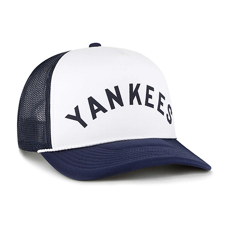 Men's '47 White New York Yankees Foam Front Script Trucker Snapback Hat